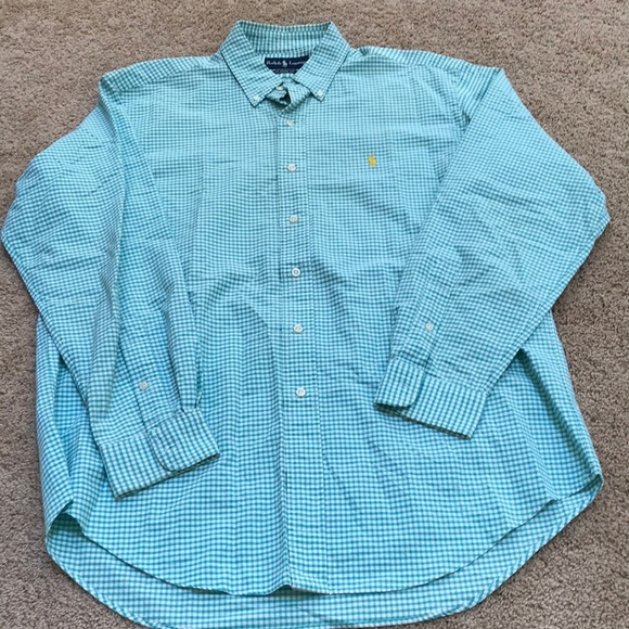 Ralph Lauren Other - Ralph Lauren classic fit mens large green gingham cotton L/S shirt.